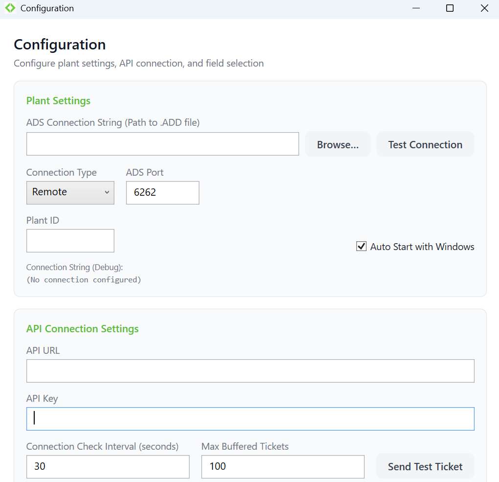 FUSE configuration window